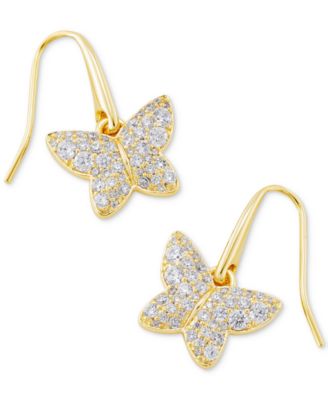 Kendra Scott - 14k Gold-Plated Pav&eacute; Butterfly Drop Earrings