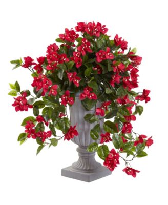 Nearly Natural - Bougainvillea Flowering UV-Resistant Indoor/Outdoor Artificial Plant in Decorative Urn