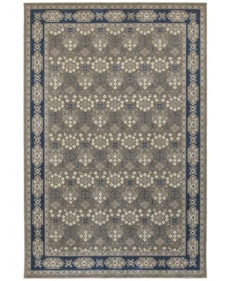 JHB Design - Tidewater  Royal Garden Grey/Navy 1'10" x 3' Area Rug