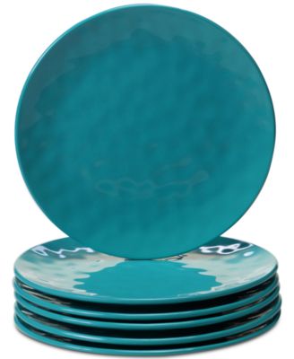 Certified International - 6-Pc. Teal Melamine Salad Plate Set