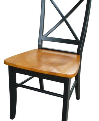International Concepts - X-Back Chair - With Solid Wood Seat , Set of 2