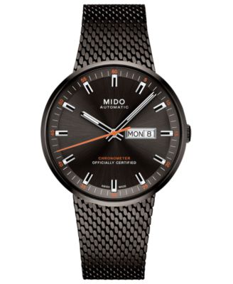 Mido - Men's Swiss Automatic Commander II Cosc Black PVD Stainless Steel Bracelet Watch 42mm
