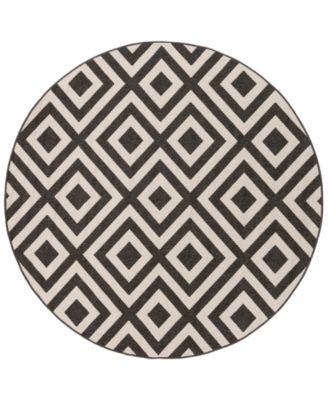 Surya - Alfresco ALF-9639 Black 7'3" Round Area Rug