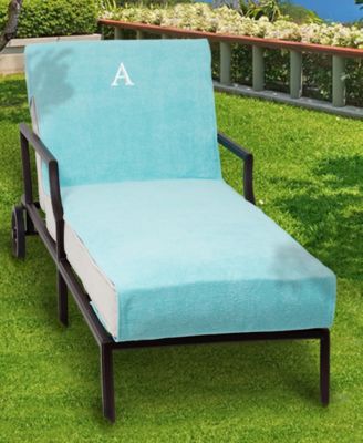 Linum Home - Personalized 100% Turkish Cotton Chaise Lounge Cover - White