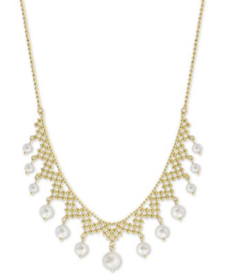 EFFY Collection - Cultured Freshwater Pearl (4-1/2, 6 & 8-1/2mm) Statement Necklace in 18k Gold-Plated Sterling Silver, 18" + 2" extender