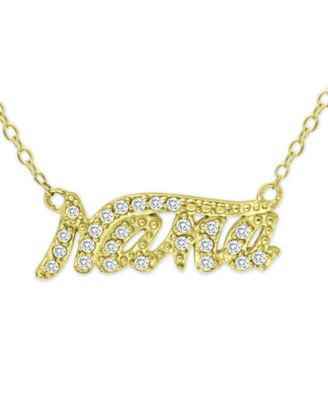 Giani Bernini - Cubic Zirconia "Nana" Pendant Necklace in 18k Gold-Plated Sterling Silver, 16" + 2" extender