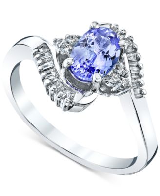 Macy's - Tanzanite (1 ct. t.w.) & Diamond (1/5 ct. t.w.) Ring in 10k White Gold