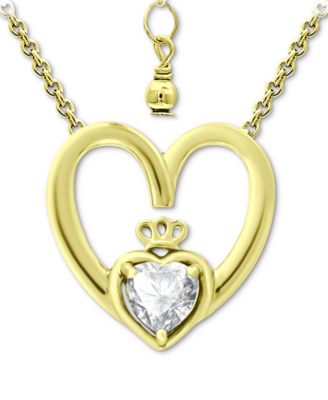 Giani Bernini - Cubic Zirconia Claddagh Heart 16" Pendant Necklace