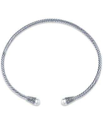 Macy's - Cultured Freshwater Pearl (9-1/2mm) Cuff 16-1/4" Statement Necklace in Sterling Silver