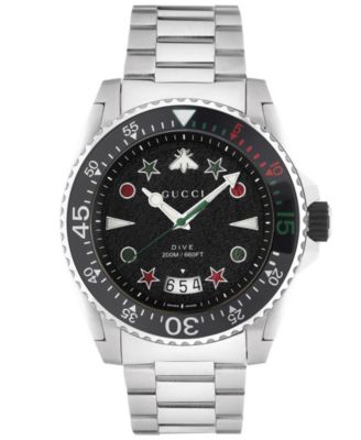 Gucci - Men's Swiss Dive Stainless Steel Bracelet Watch 45mm
