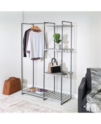 Honey Can Do - Freestanding Metal Open Closet Wardrobe