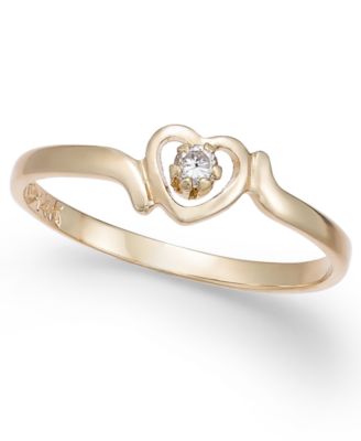 Macy's - Children's Diamond Accent Heart Ring in 14k Gold