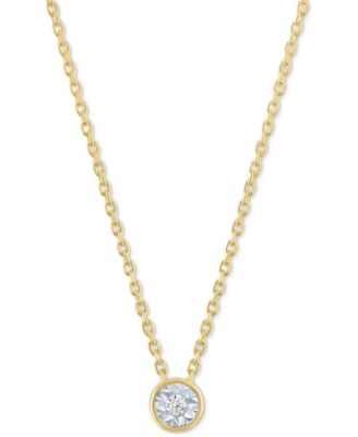 Macy's - Diamond Accent Pendant Necklace in 14k Gold-Plated Sterling Silver, 16" + 2" extender