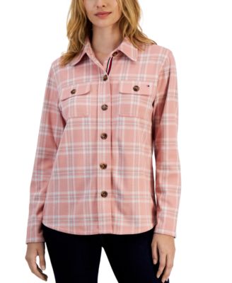 Tommy Hilfiger - Women's Collared Plaid Shirt Jacket