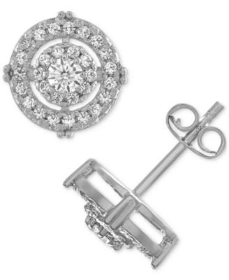 Esquire Men's Jewelry - Jewelry Cubic Zirconia Circle Stud Earrings in Sterling Silver