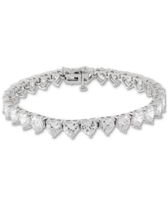 Arabella - Cubic Zirconia Heart Tennis Bracelet in Sterling Silver