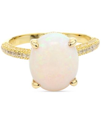 Macy's - Opal (2 ct. t.w.) & White Topaz (1/10 ct. t.w.) in Gold-Plated Sterling Silver (Also in Sky Blue Topaz & Pink Amethyst)