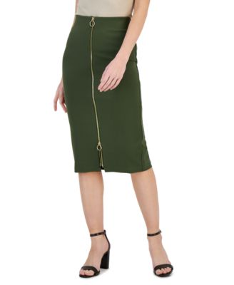 INC International Concepts - Women's Pont&eacute;-Knit Zip-Front Pencil Skirt