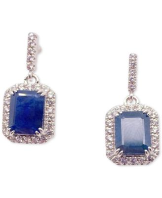 Macy's - Emerald (2 ct. t.w.) & White Sapphire (1/3 ct. t.w.) Earrings in 14k Yellow Gold