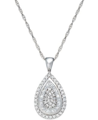 Wrapped in Love - Diamond Teardrop Pendant Necklace (1/2 ct. t.w.)