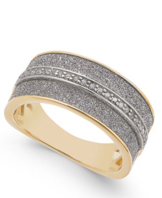Macy's - Diamond Glitter Ring (1/8 ct. t.w.) in 14k Gold-Plated Sterling Silver