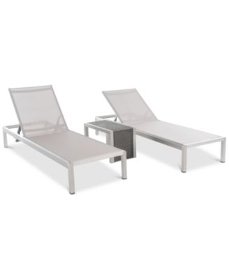 Noble House - Greyson Outdoor Chaise Lounge & End Table 3-Pc. Set, Quick Ship