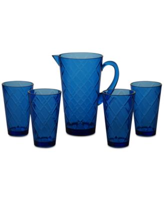 Certified International - Cobalt Blue Diamond Acrylic 5-Pc. Drinkware Set