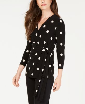 Anne Klein - Printed Tie-Waist Top