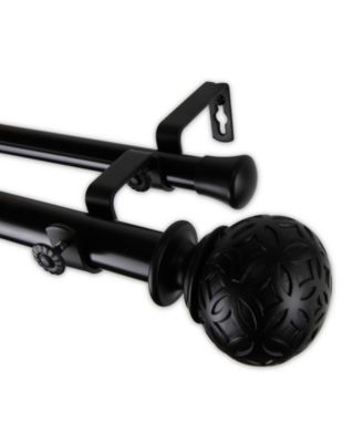 Rod Desyne - Odelia Double Curtain Rod 1" OD 120-170 inch - Black