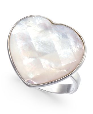 Macy's - Mother-of-Pearl Heart Ring in Sterling Silver
