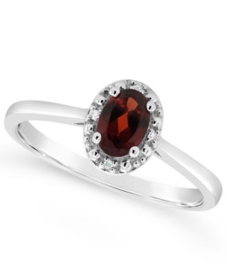 Macy's - Gemstone and Diamond Accent Ring in Sterling Silver
