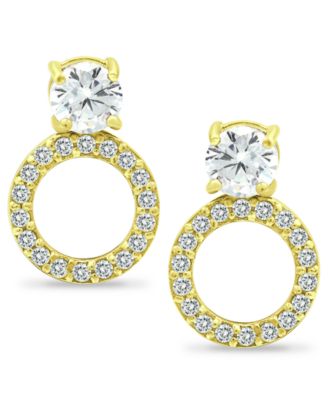 Giani Bernini - Cubic Zirconia Circle Drop Earrings in 18k Gold-Plated Sterling Silver