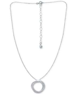 Giani Bernini - Cubic Zirconia Twisted Circle 16" Pendant Necklace