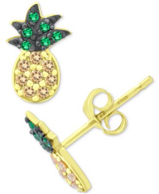 Giani Bernini - Cubic Zirconia Pineapple Stud Earrings in 18k Gold-Plated Sterling Silver