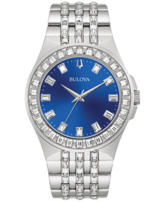 Bulova - Men's Phantom Crystal Stainless Steel Bracelet Watch 42mm