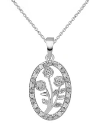 Macy's - Diamond Bouquet 18" Pendant Necklace (1/10 ct. t.w.)
