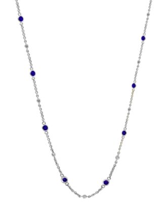 EFFY Collection - Sapphire, Ruby, Emerald, Pink Sapphire & 18" Collar Necklace in Sterling Silver