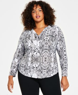 INC International Concepts - Plus Size Zip-Pocket Top