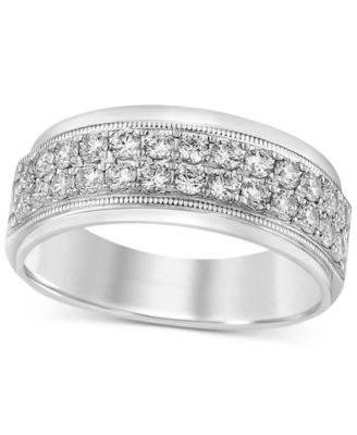 Macy's - Men's Diamond Double Row Ring (1 ct. t.w.) in 10k White Gold
