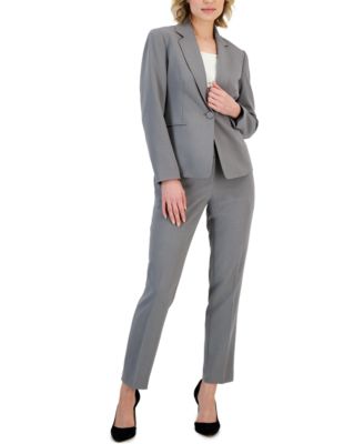 Le Suit - Women's Crepe One-Button Pantsuit, Regular & Petite Sizes