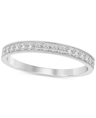 Macy's - Diamond Milgrain Band (1/4 ct. t.w.) in 14k White Gold