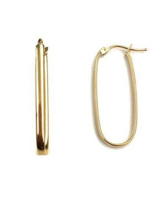 Macy's - Polished Oval Hoop Earrings in 10k Gold