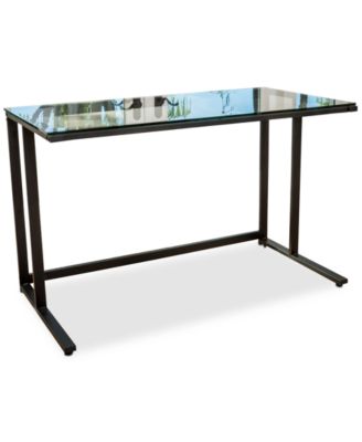 Noble House - Connelly Clear Tempered Glass Computer Desk, Quick Ship