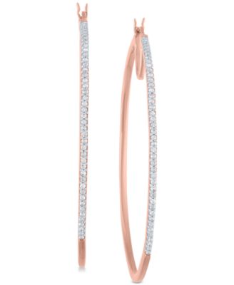 Macy's - Diamond Hoop Earrings (1/2 ct. t.w.) in 14k Rose Gold-Plated Sterling Silver