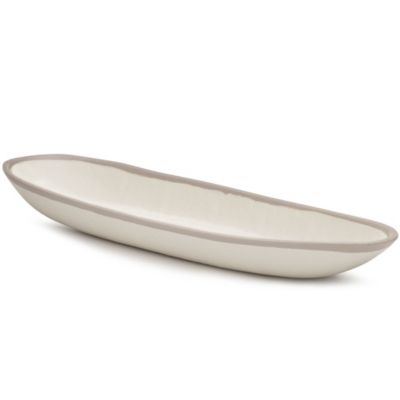 Q Squared - Potter Stone 17" x 5" x 2" Melamine Long Oval Serving Bowl