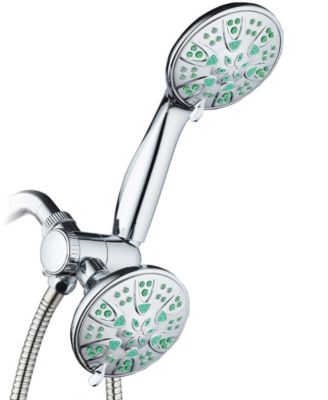 Aquadance - Antimicrobial/Anti-Clog High-Pressure 30-setting Dual Head Combination Shower