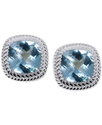 Macy's - Blue Topaz Stud Earrings (17 ct. t.w.) in Sterling Silver