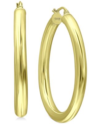 Giani Bernini - Medium Polished Tube Hoop Earrings in 18k Gold-Plated Sterling Silver, 1.57