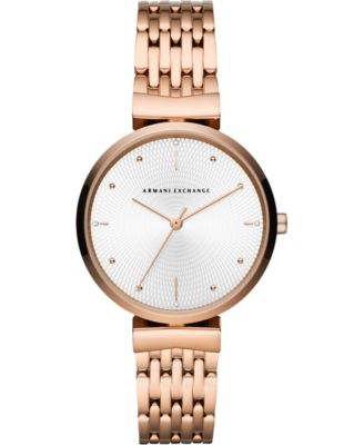 A|X Armani Exchange - Women's Zoe Rose Gold-Tone Stainless Steel Bracelet Watch 36mm