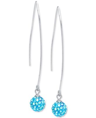 Giani Bernini - Crystal Cluster Threader Earrings in Sterling Silver